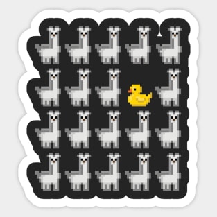 Duck among Llamas Sticker